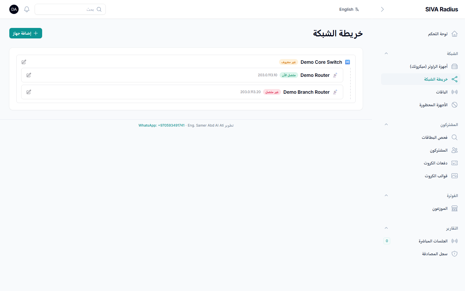 خريطة الشبكة